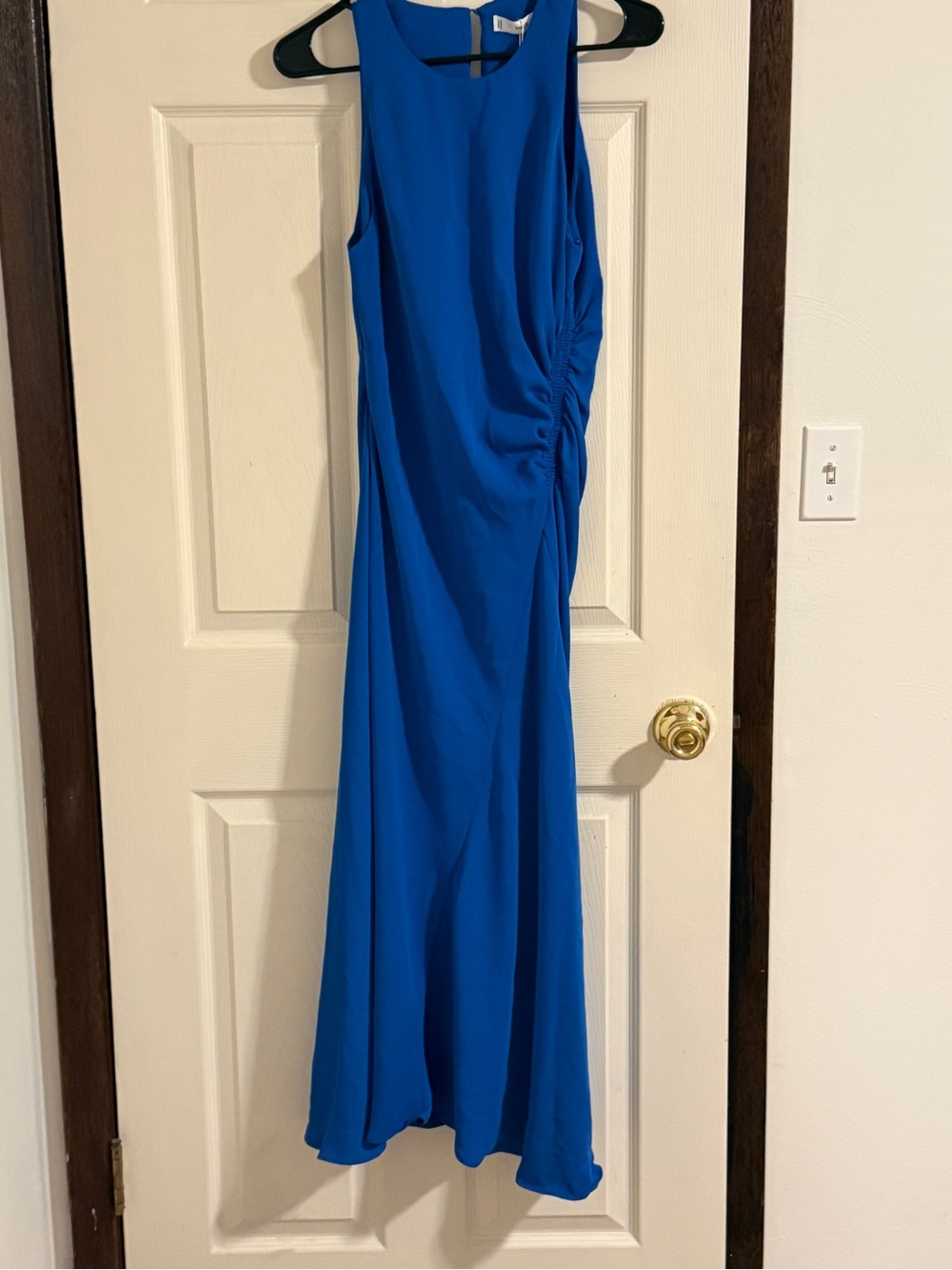 Mango Sleeveless Cobalt Blue Maxi Dress with Side Ruching - Picture 6 of 10